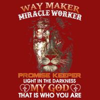 Way Maker Miracle Worker Promise Keeper Light Jesus Lion V-Neck T-Shirt