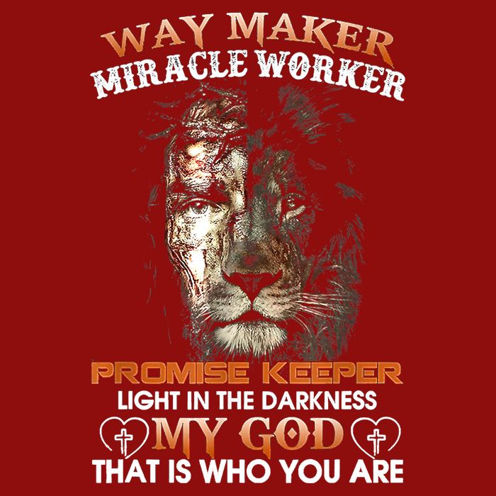 Way Maker Miracle Worker Promise Keeper Light Jesus Lion V-Neck T-Shirt