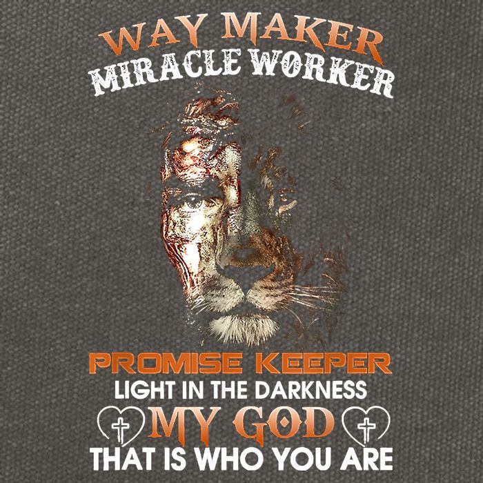 Way Maker Miracle Worker Promise Keeper Light Jesus Lion Cotton Canvas Backpack