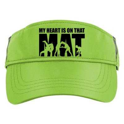 Wrestling Mother My Heart Is On That Mat Wrestling Gift Adult Drive Performance Visor