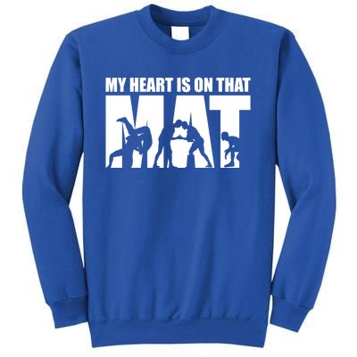 Wrestling Mother My Heart Is On That Mat Wrestling Gift Sweatshirt