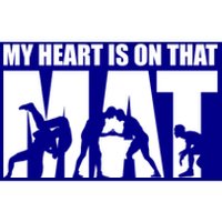 Wrestling Mother My Heart Is On That Mat Wrestling Gift Bumper Sticker