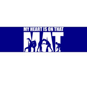 Wrestling Mother My Heart Is On That Mat Wrestling Gift Bumper Sticker