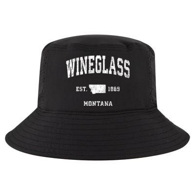 Wineglass Montana Mt Vintage Athletic Sports Cool Comfort Performance Bucket Hat