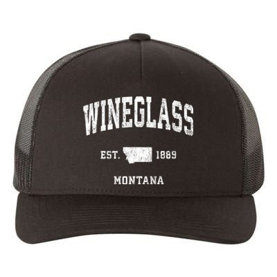 Wineglass Montana Mt Vintage Athletic Sports Yupoong Adult 5-Panel Trucker Hat