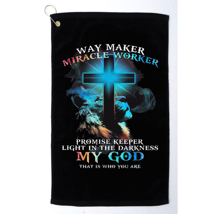 Way Maker Miracle Worker Jesus Lion Golf Towel