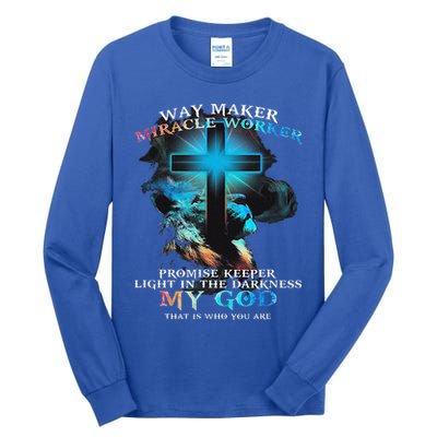 Way Maker Miracle Worker Jesus Lion Tall Long Sleeve T-Shirt