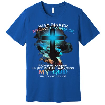 Way Maker Miracle Worker Jesus Lion Premium T-Shirt