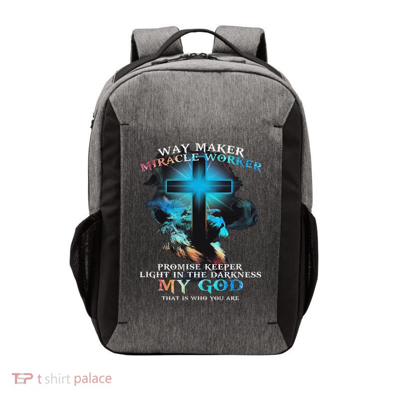 Way Maker Miracle Worker Jesus Lion Vector Backpack