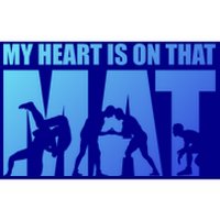 Wrestling Mother My Heart Is On That Mat Wrestling Gift Bumper Sticker