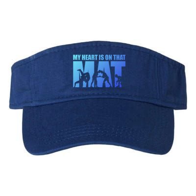 Wrestling Mother My Heart Is On That Mat Wrestling Gift Valucap Bio-Washed Visor