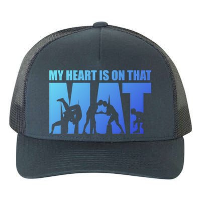 Wrestling Mother My Heart Is On That Mat Wrestling Gift Yupoong Adult 5-Panel Trucker Hat