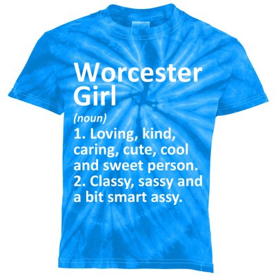 Worcester Ma Massachusetts Funny City Home Roots Gift Cute Gift Kids Tie-Dye T-Shirt