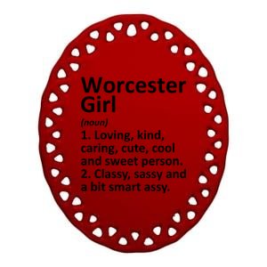 Worcester Ma Massachusetts Funny City Home Roots Gift Cute Gift Ceramic Oval Ornament