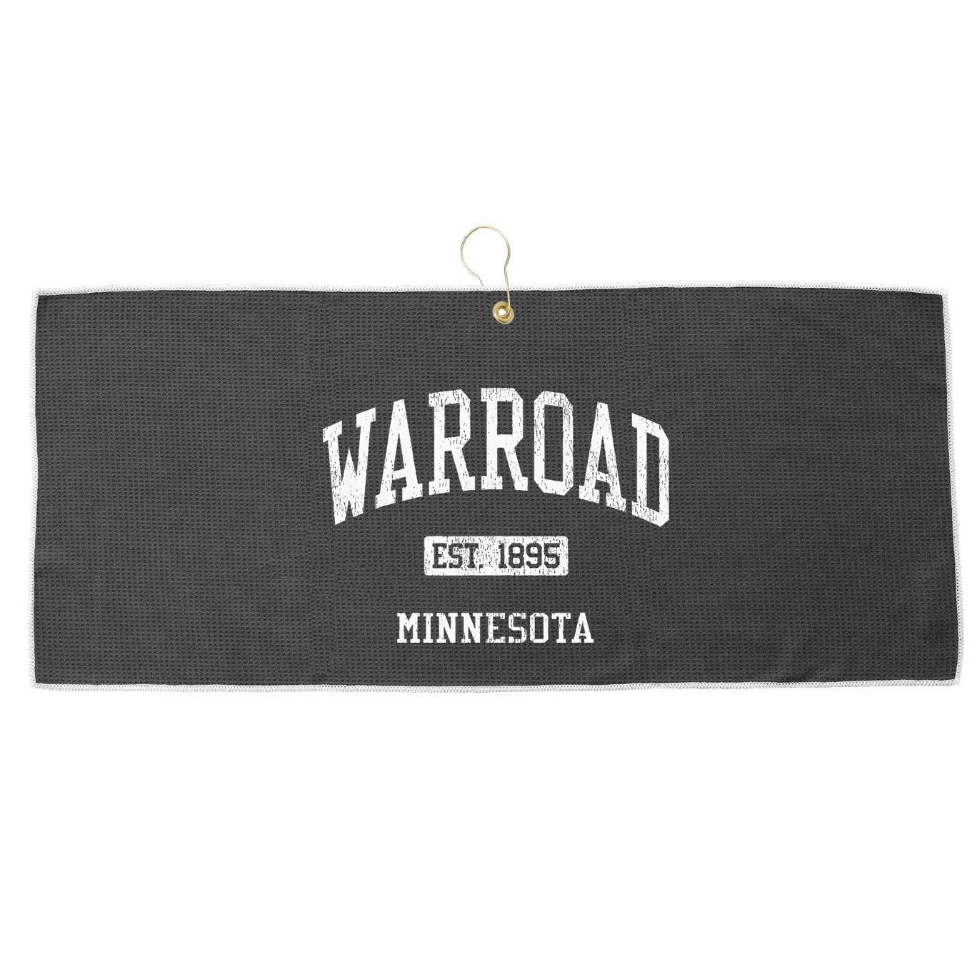 Warroad Minnesota Mn Js04 Vintage Athletic Sports Large Microfiber Waffle Golf Towel