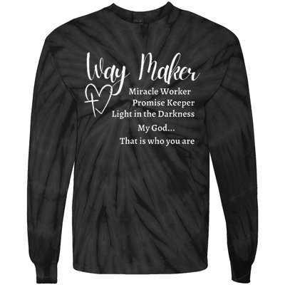 Way Maker Miracle Worker Promise Keeper Christian Jesus Tie-Dye Long Sleeve Shirt