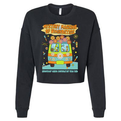 Women Mystery Machine Of Diagnostics Lab Tech Lab Week 2025  Cropped Pullover Crew