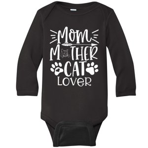 Women Mom Mother Cat Lover Baby Long Sleeve Bodysuit