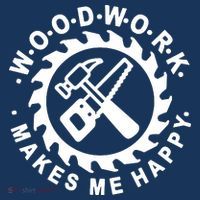 Woodwork Makes Me Happy Drawstring Bag
