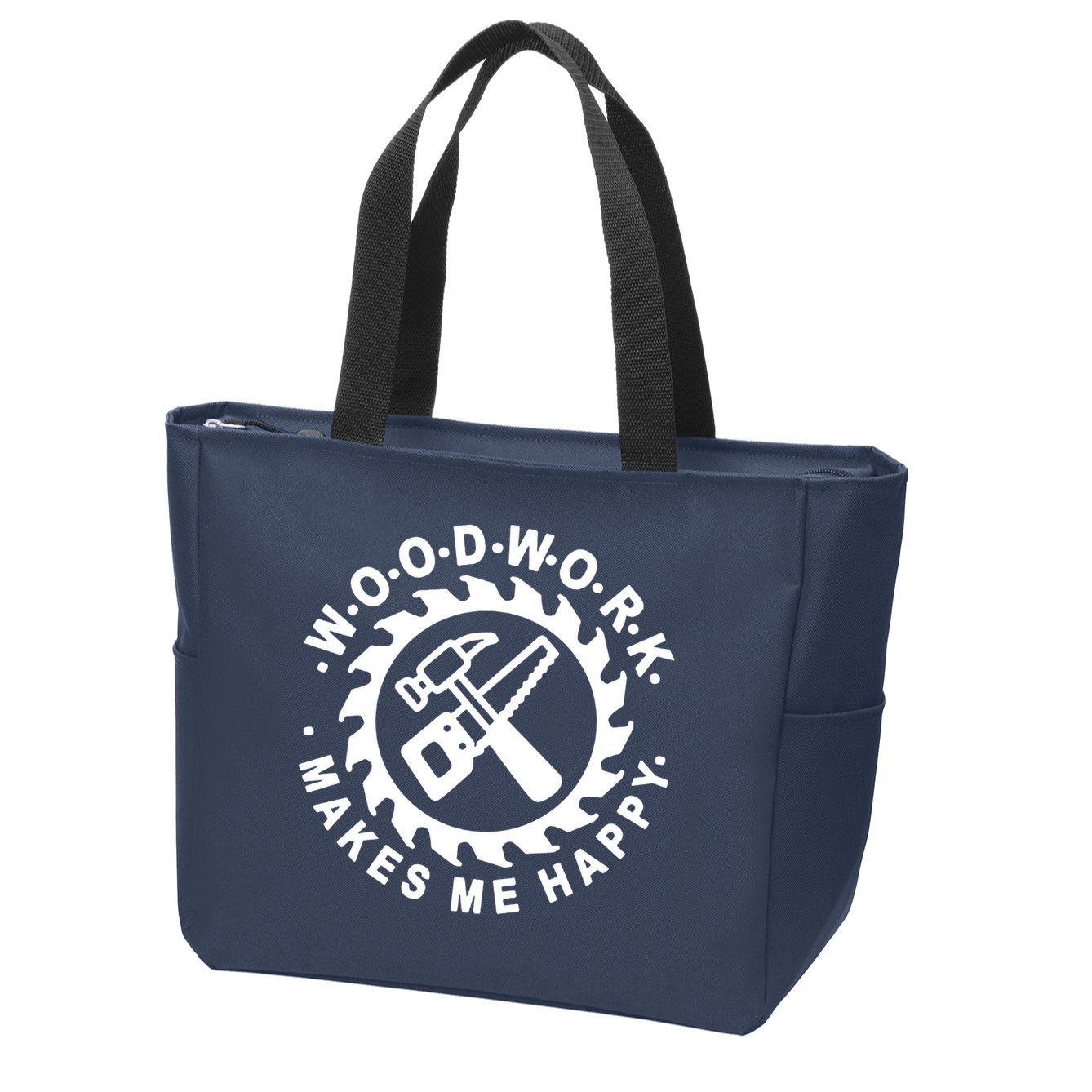 Woodwork Makes Me Happy Zip Tote Bag