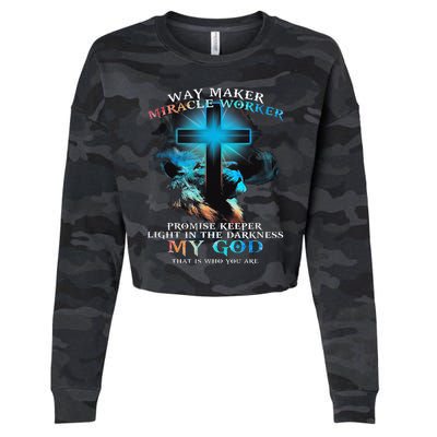 Way Maker Miracle Worker Jesus Lion Cropped Pullover Crew