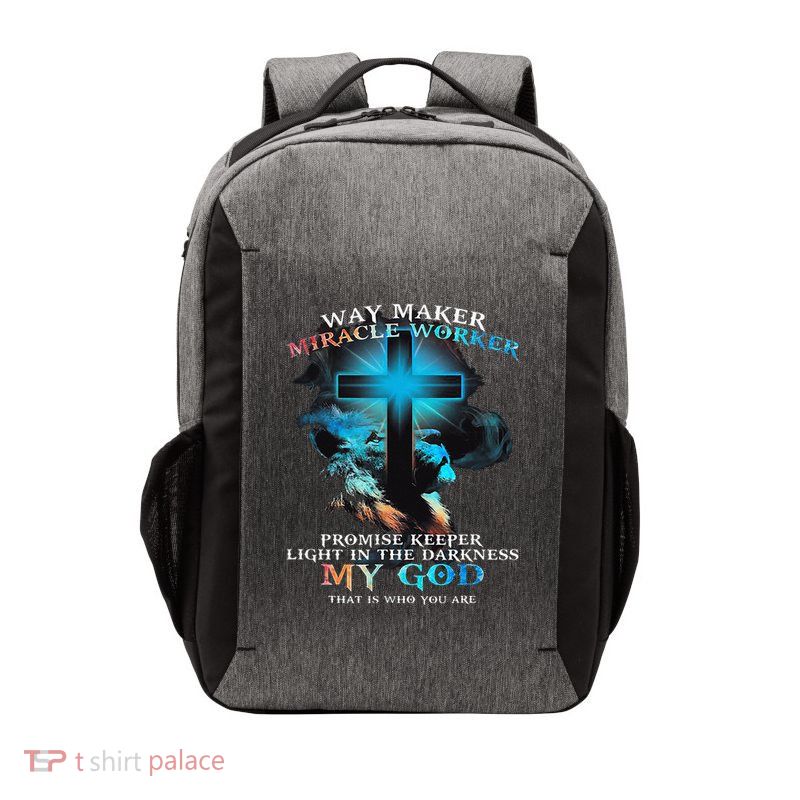 Way Maker Miracle Worker Jesus Lion Vector Backpack