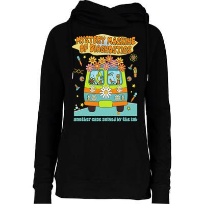 Women Mystery Machine Of Diagnostics Lab Tech Lab Week 2025 Gift Womens Funnel Neck Pullover Hood