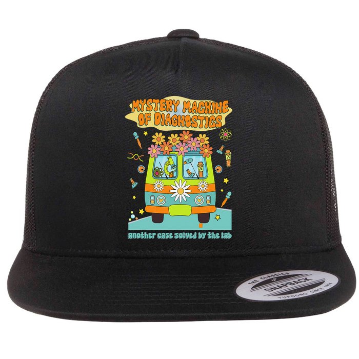 Women Mystery Machine Of Diagnostics Lab Tech Lab Week 2025 Gift Flat Bill Trucker Hat