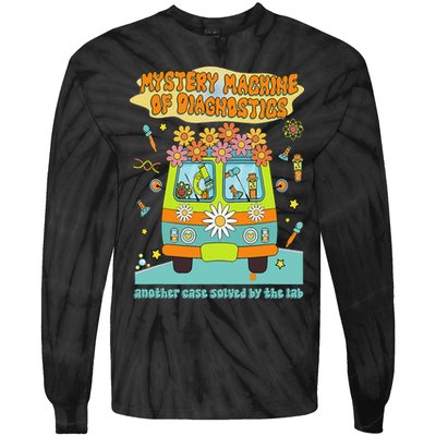 Women Mystery Machine Of Diagnostics Lab Tech Lab Week 2025 Gift Tie-Dye Long Sleeve Shirt