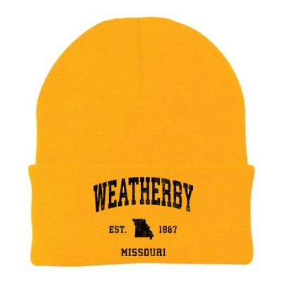 Weatherby Missouri Mo Vintage Athletic Sports Knit Cap Winter Beanie