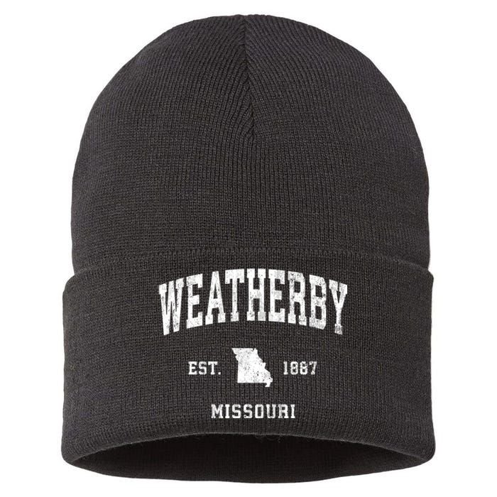 Weatherby Missouri Mo Vintage Athletic Sports Sustainable Knit Beanie