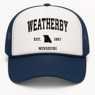 Weatherby Missouri Mo Vintage Athletic Sports Trucker Hat