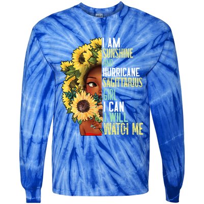 Watch Me Motivational Sagittarius December November Mom Gift Tie-Dye Long Sleeve Shirt