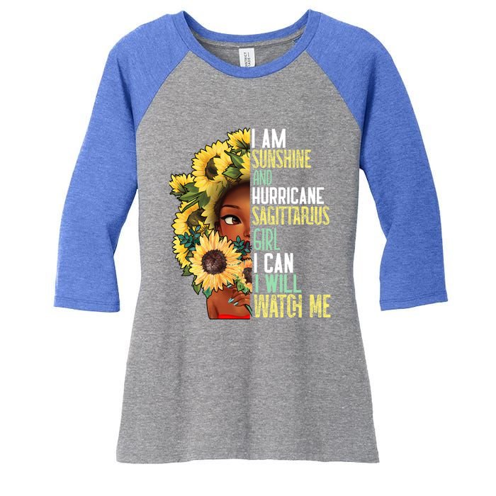 Watch Me Motivational Sagittarius December November Mom Gift Women's Tri-Blend 3/4-Sleeve Raglan Shirt