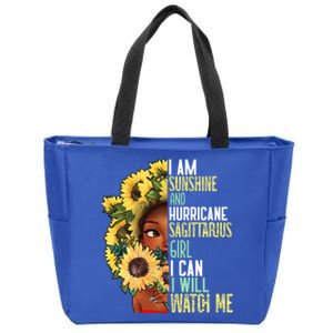 Watch Me Motivational Sagittarius December November Mom Gift Zip Tote Bag