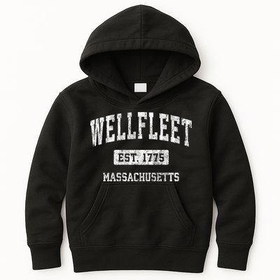 Wellfleet Massachusetts Ma Vintage Sports Established Kids Hoodie