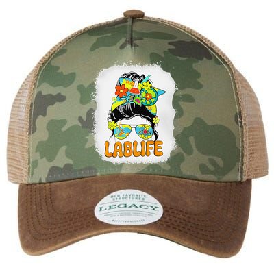 Women Mystery Machine Of Diagnostics Lab Week 2025 Messy Bun Gift Legacy Tie Dye Trucker Hat