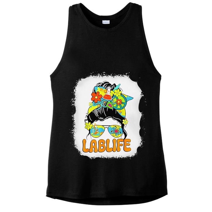 Women Mystery Machine Of Diagnostics Lab Week 2025 Messy Bun Gift Ladies PosiCharge Tri-Blend Wicking Tank