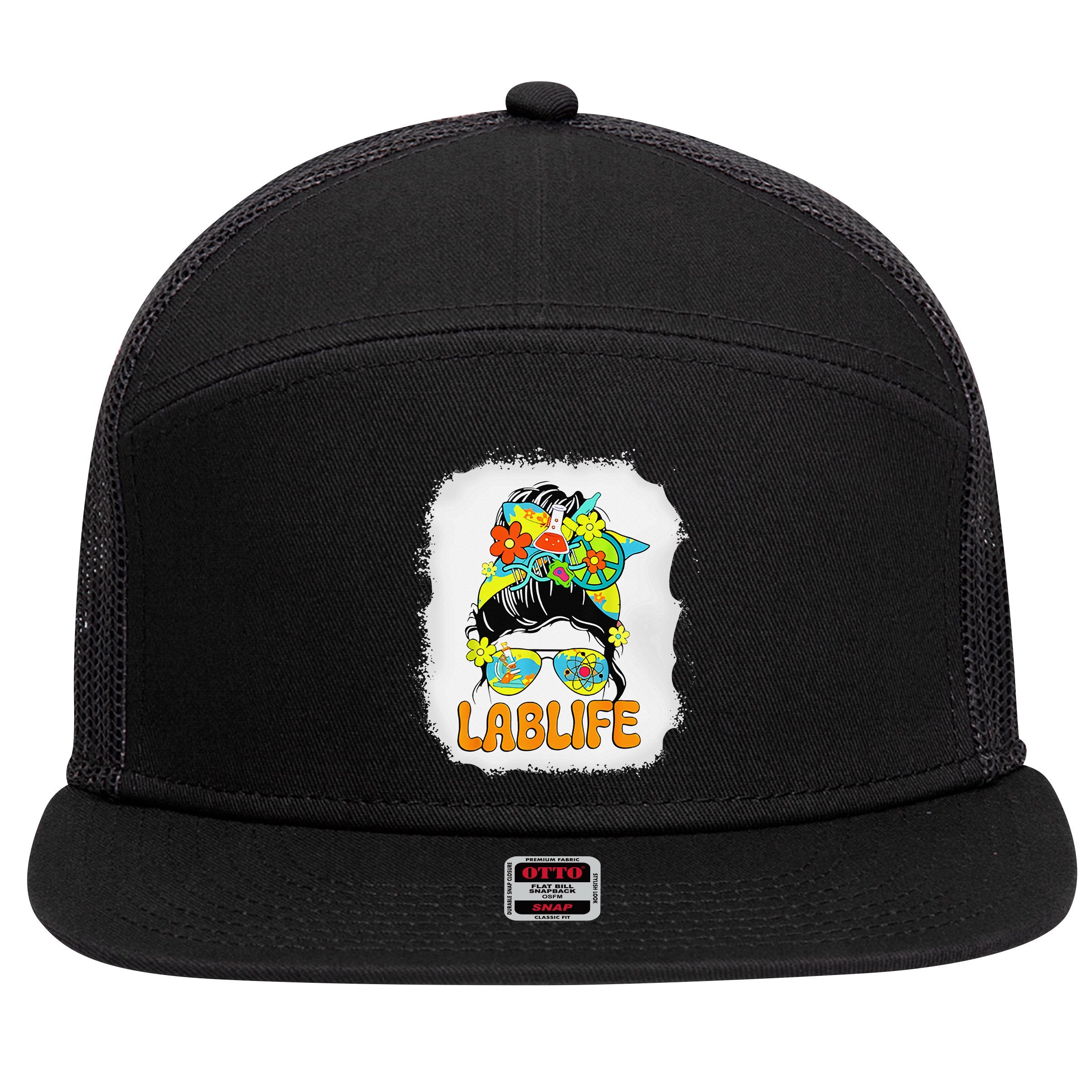 Women Mystery Machine Of Diagnostics Lab Week 2025 Messy Bun Gift 7 Panel Mesh Trucker Snapback Hat