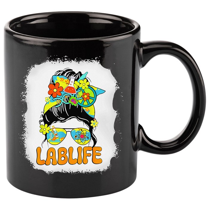 Women Mystery Machine Of Diagnostics Lab Week 2025 Messy Bun Gift 11oz C Handle Ceramic Mug