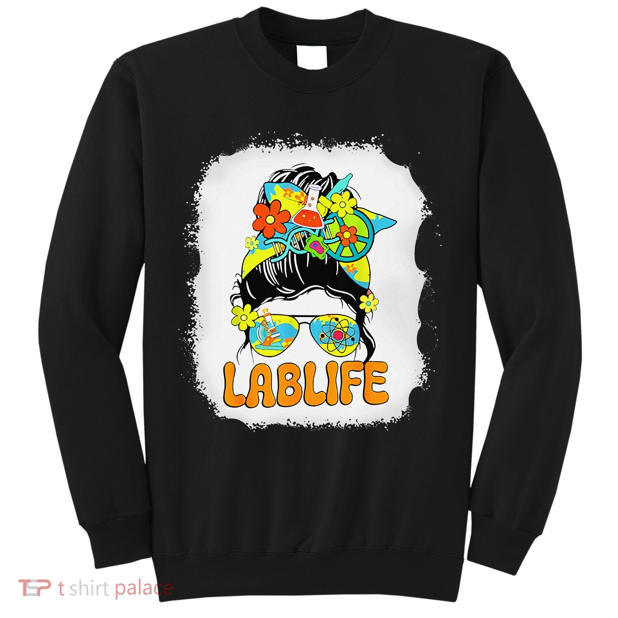 Women Mystery Machine Of Diagnostics Lab Week 2025 Messy Bun Gift Tall Sweatshirt