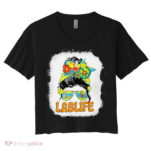 Women Mystery Machine Of Diagnostics Lab Week 2025 Messy Bun Gift Crop Top