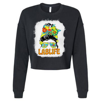 Women Mystery Machine Of Diagnostics Lab Week 2025 Messy Bun Gift Cropped Pullover Crew