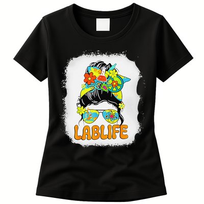 Women Mystery Machine Of Diagnostics Lab Week 2025 Messy Bun Gift Womens T-Shirt