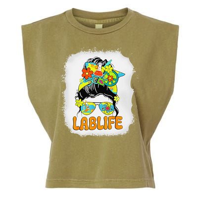 Women Mystery Machine Of Diagnostics Lab Week 2025 Messy Bun Gift Garment-Dyed Women's Muscle Tee