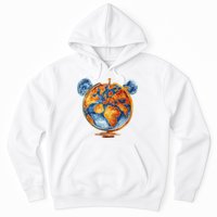 Watercolor Mickey Mouse Earth World Globe Hoodie