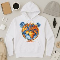 Watercolor Mickey Mouse Earth World Globe Hoodie
