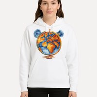 Watercolor Mickey Mouse Earth World Globe Hoodie