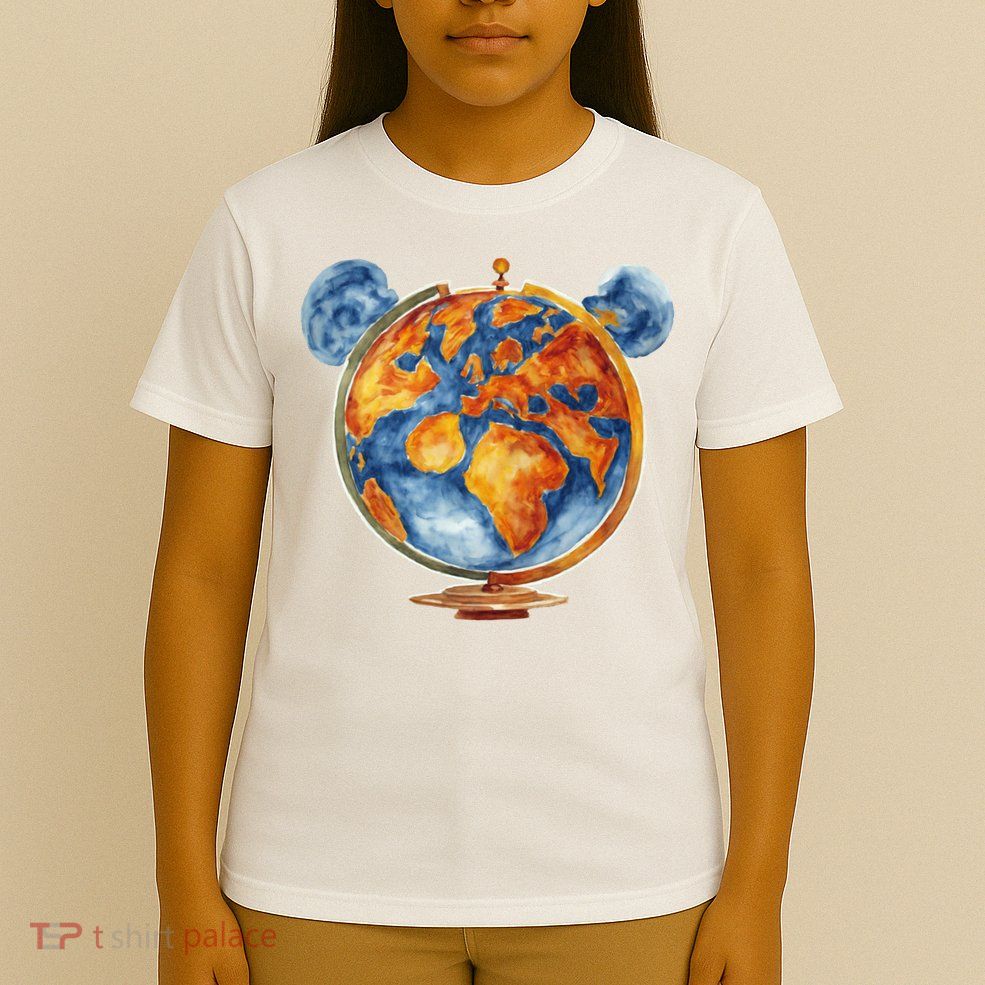 Watercolor Mickey Mouse Earth World Globe T-Shirt