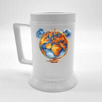 Watercolor Mickey Mouse Earth World Globe Beer Stein